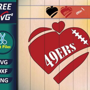 49ers Heart SVG Free