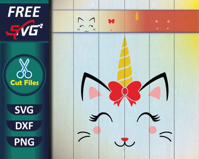 Caticorn with Bow SVG Free