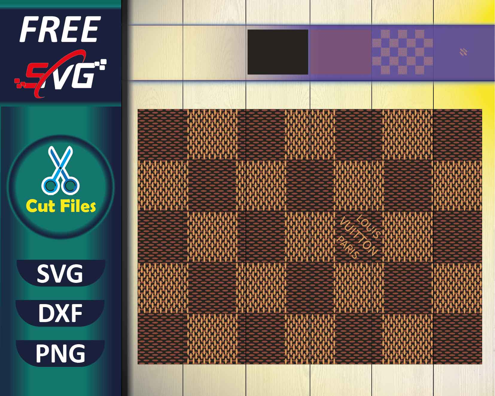 Checkerboard Louis Vuitton SVG Free Cricut Designs