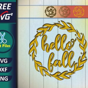 Hello Fall SVG Free, Floral wreath SVG Free