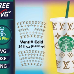 Louis Vuitton Starbucks Cup SVG Free