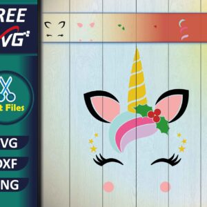 Unicorn Christmas SVG Free