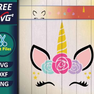 Unicorn Floral SVG Free