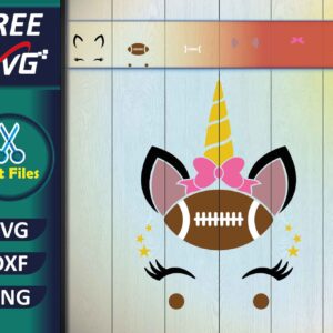 Unicorn Head Football Soccer SVG Free