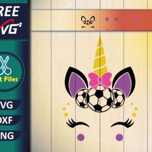 Unicorn Head Soccer SVG Free