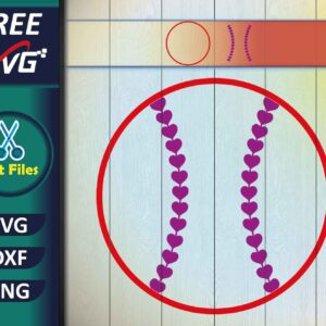 baseball heart SVG Free