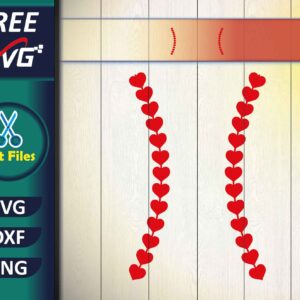 baseball stitches SVG | baseball heart SVG Free