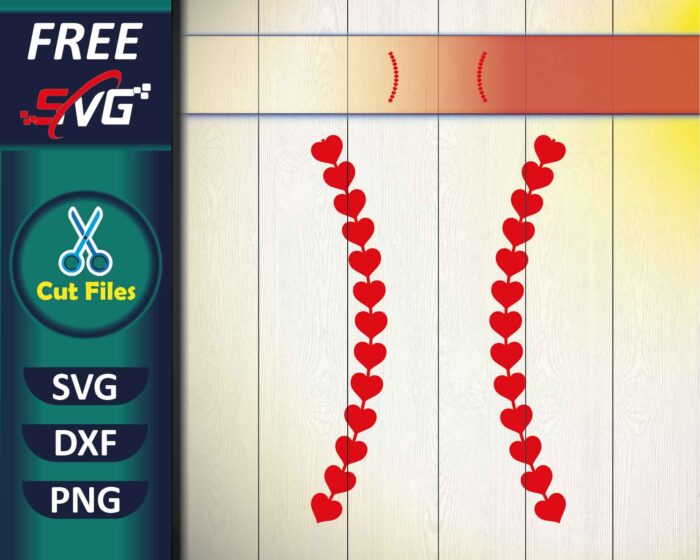 baseball stitches SVG | baseball heart SVG Free