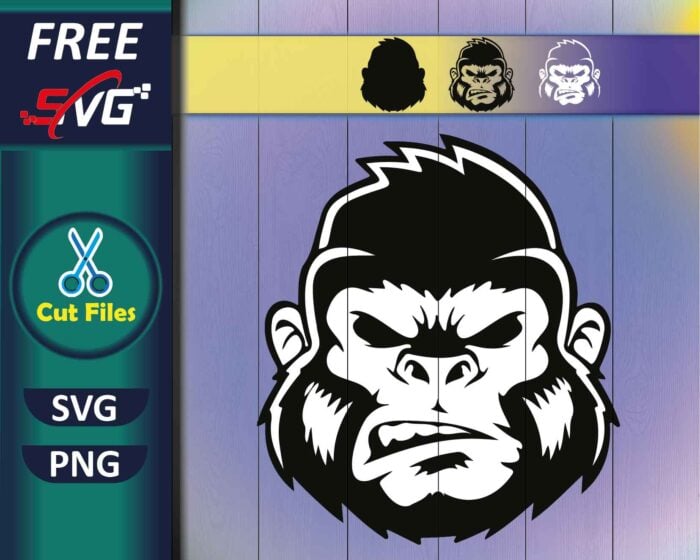 Angry Ape SVG Free, monkey face
