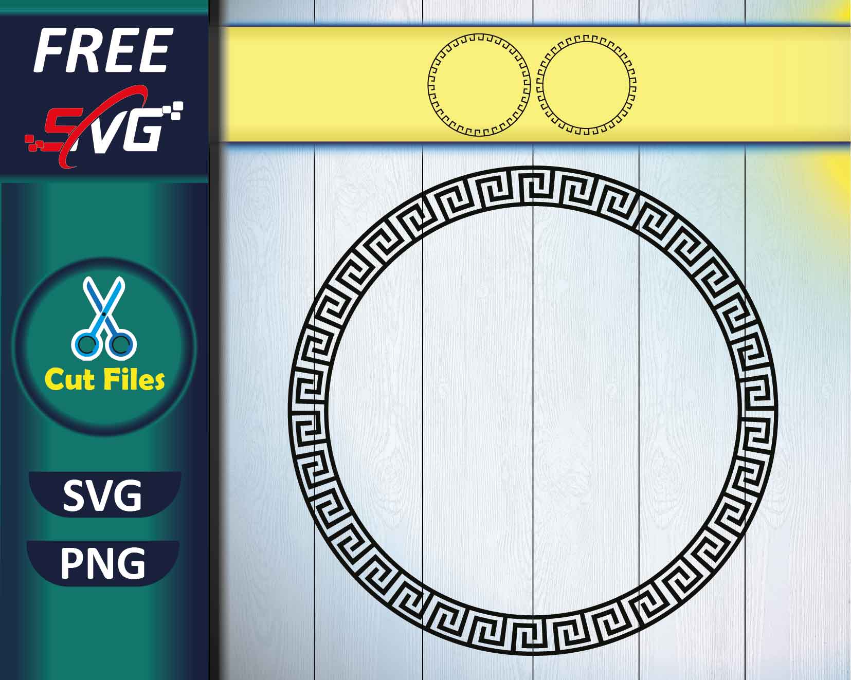 Circle Greek Key Frame SVG Free, Greek Key Wreath
