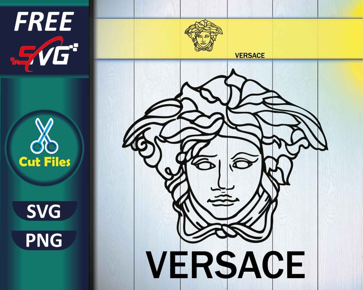 Versace Medusa Logo SVG Free | Greek Key Wreath