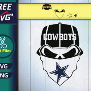 cowboy skull SVG free for Cricut, Football SVG
