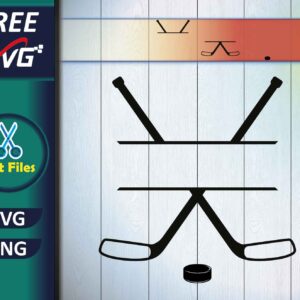 Crossed Hockey Split Monogram SVG Free