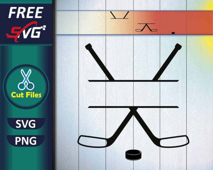 Crossed Hockey Split Monogram SVG Free
