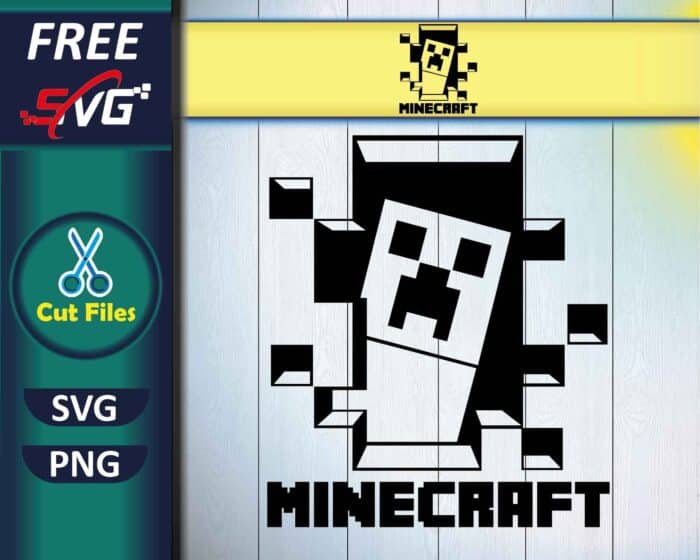 Minecraft creeper SVG Free, 1 layer