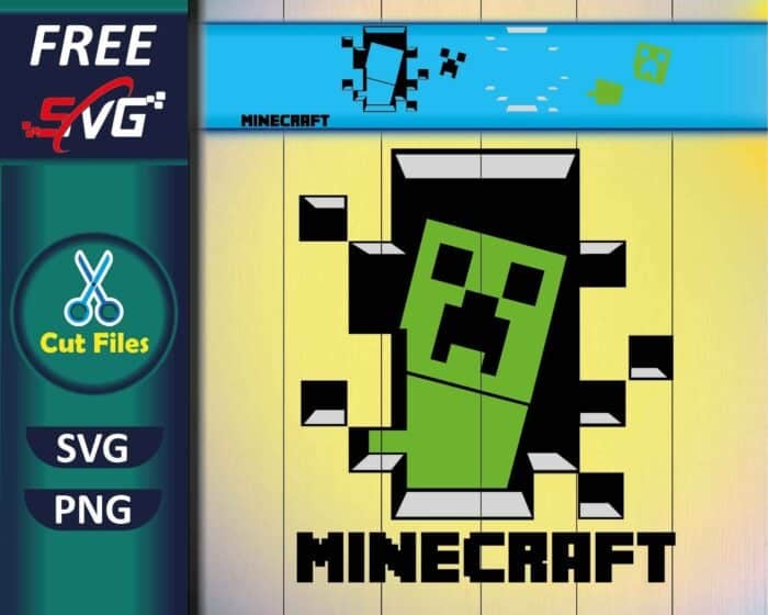 Minecraft creeper SVG Free, 3 colors