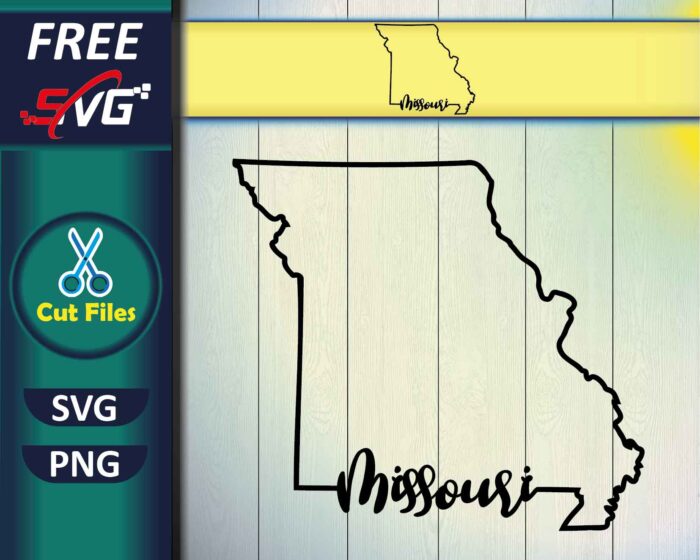 Missouri State Map outline SVG Free