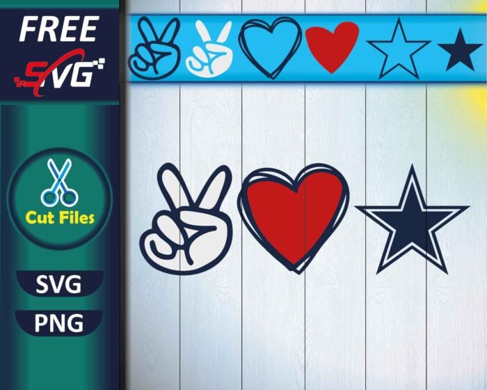 Peace Love Cowboys SVG Free, Football SVG