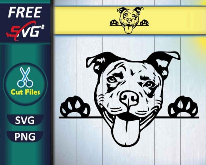 Pitbull Dog Peeking Peek SVG Free, Cut files for Cricut