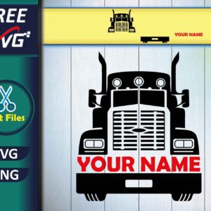 Semi Truck Svg Free | American Trucker Monogram SVG