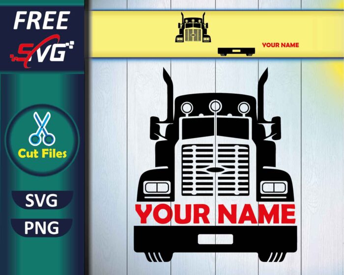 Semi Truck Svg Free | American Trucker Monogram SVG