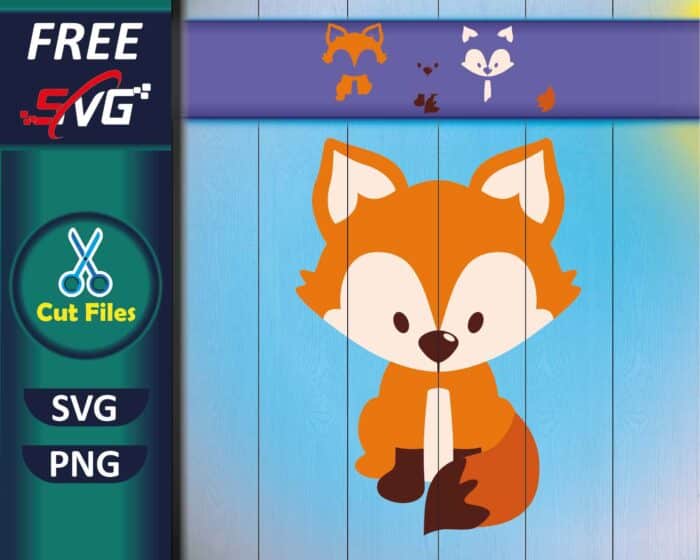 Cute fox SVG Cut File, Woodland Animal SVG Free