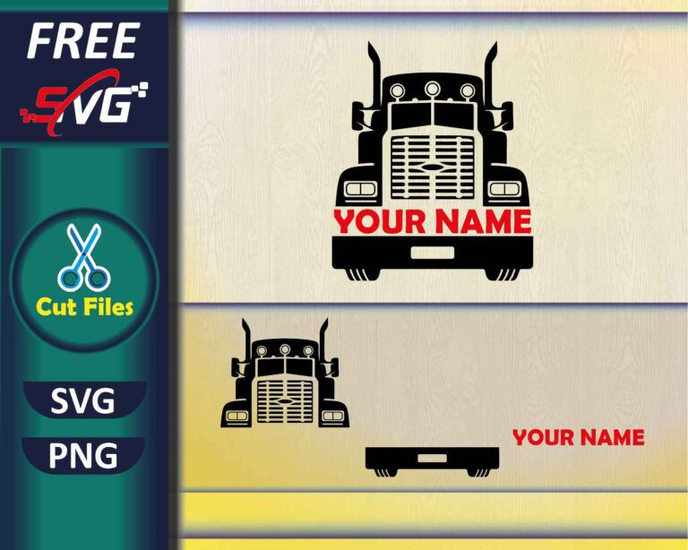 Semi Truck Svg Free | American Trucker Monogram SVG