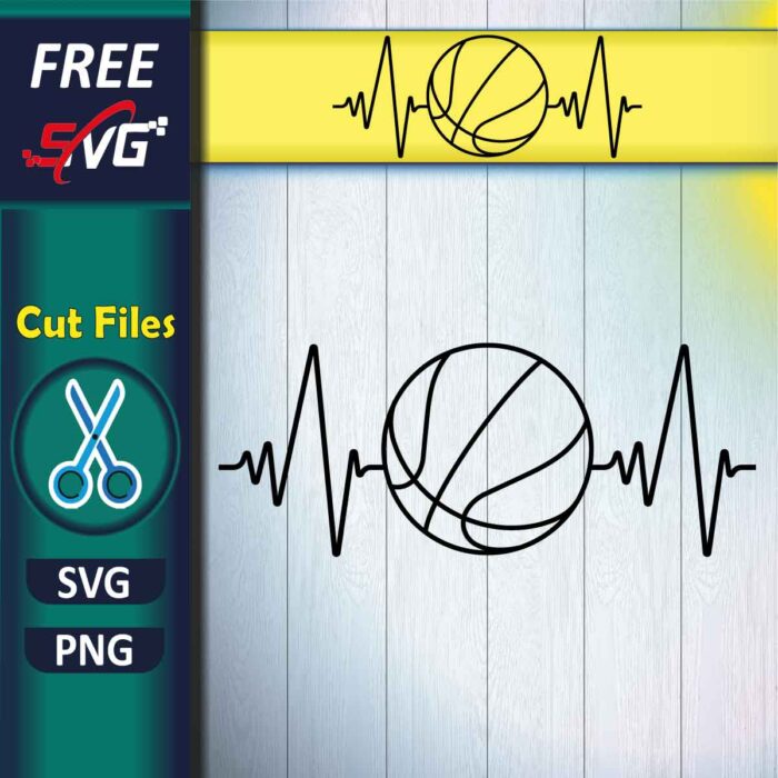 Basketball Heartbeat SVG Free