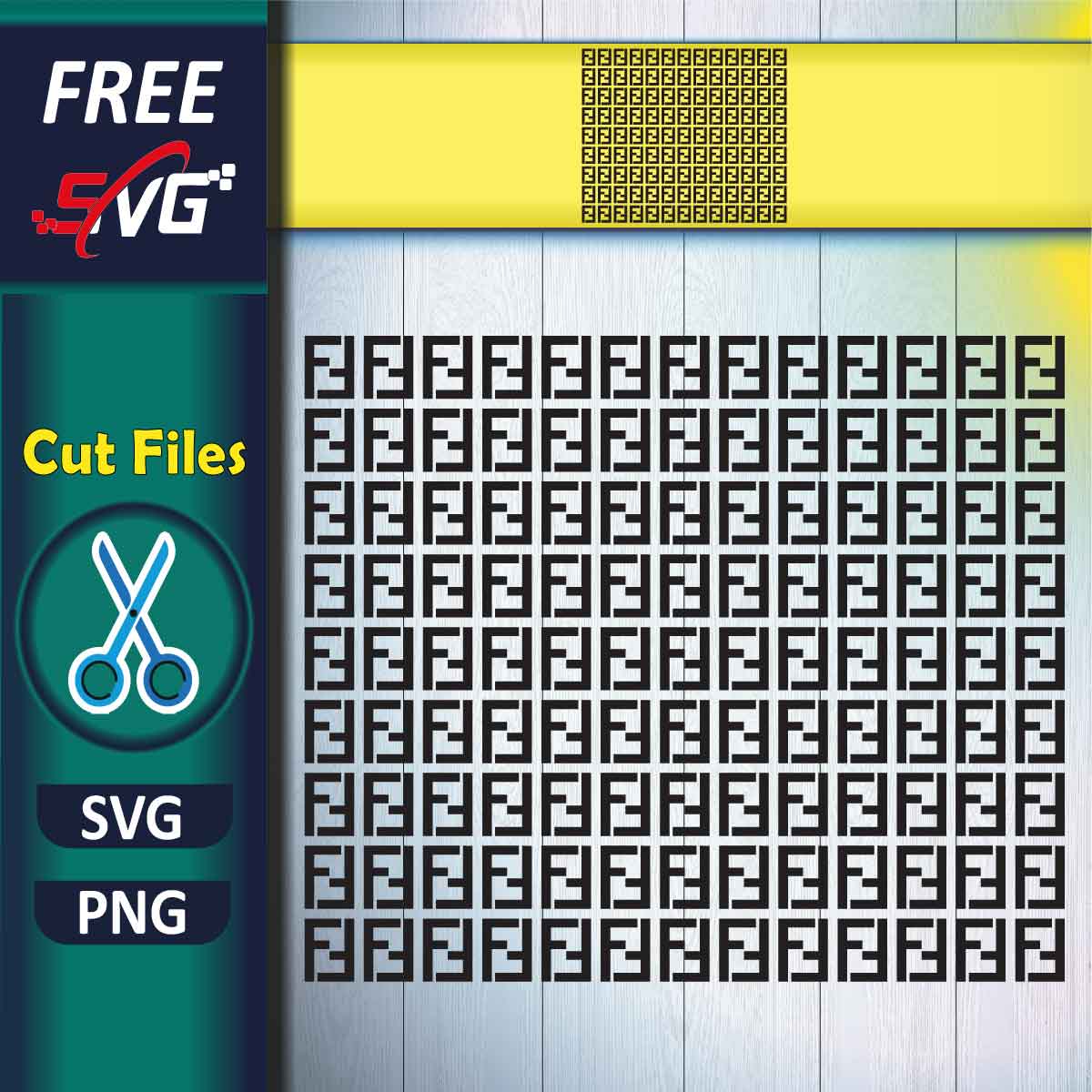 Fendi logo pattern SVG Free, Cut files for Cricut