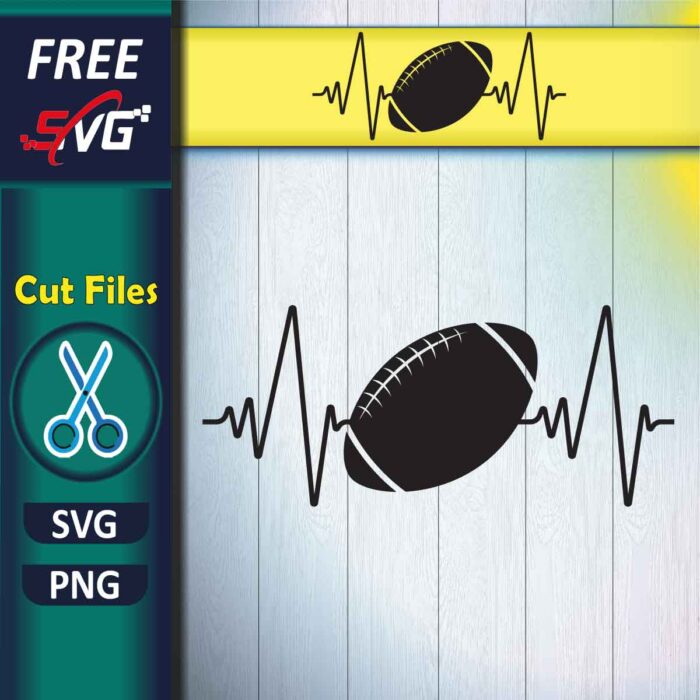 Heartbeat Pulse Line With Football SVG Free