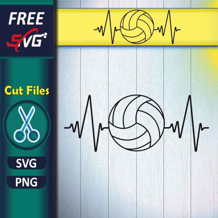 Volleyball Heartbeat SVG Free Download