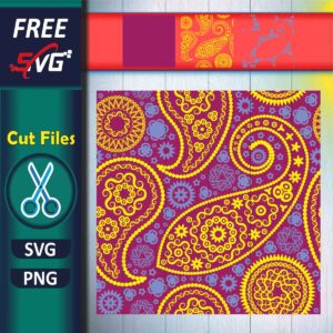 Paisley print pattern, parsley SVG Free for printing