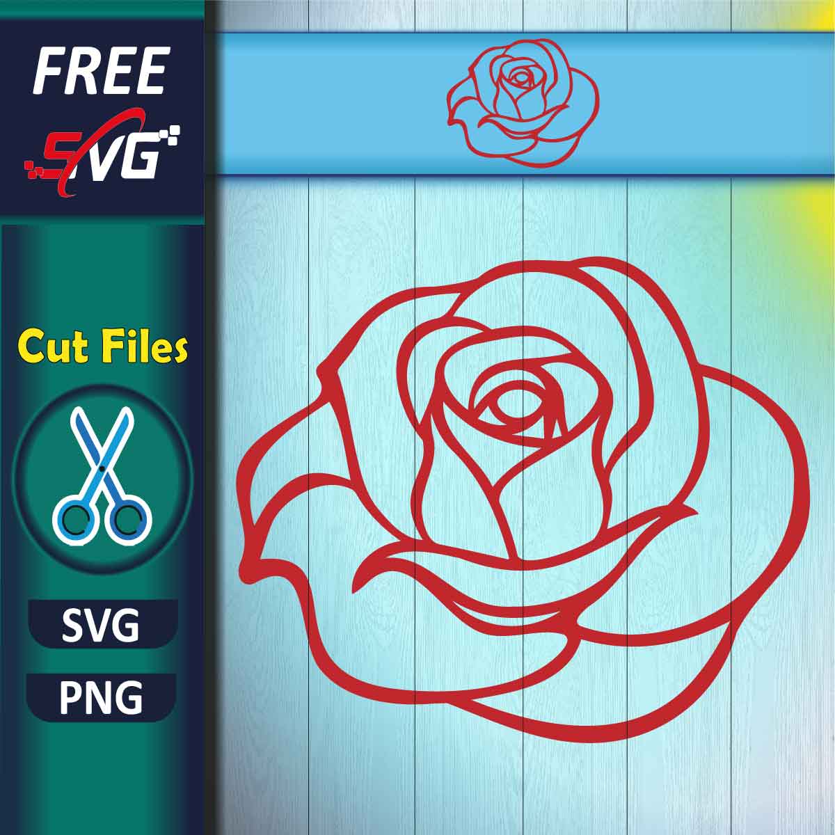 Rose Flower Silhouette - free svg file for members - SVG Heart