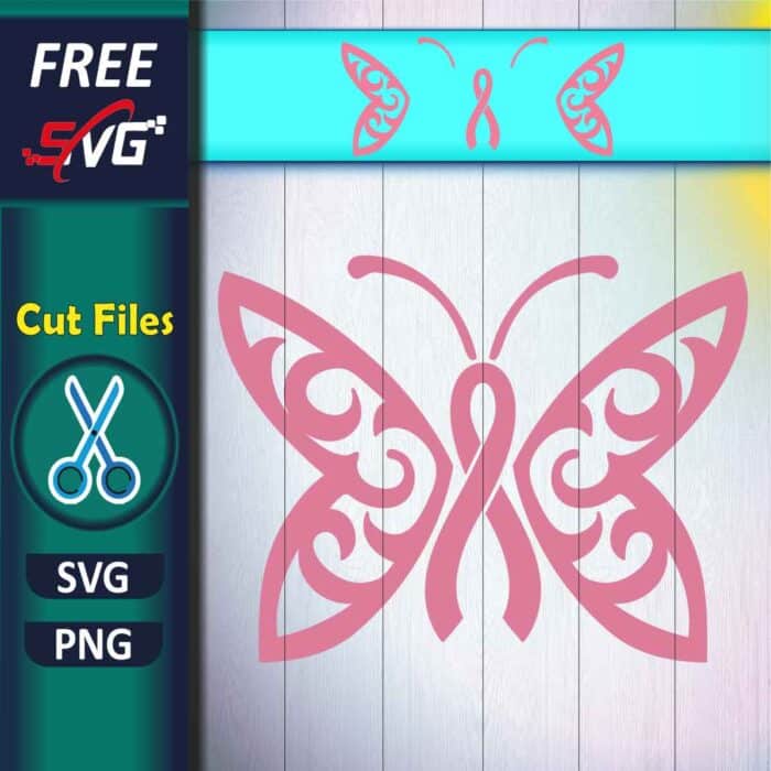 Breast Cancer Butterfly SVG Free Download