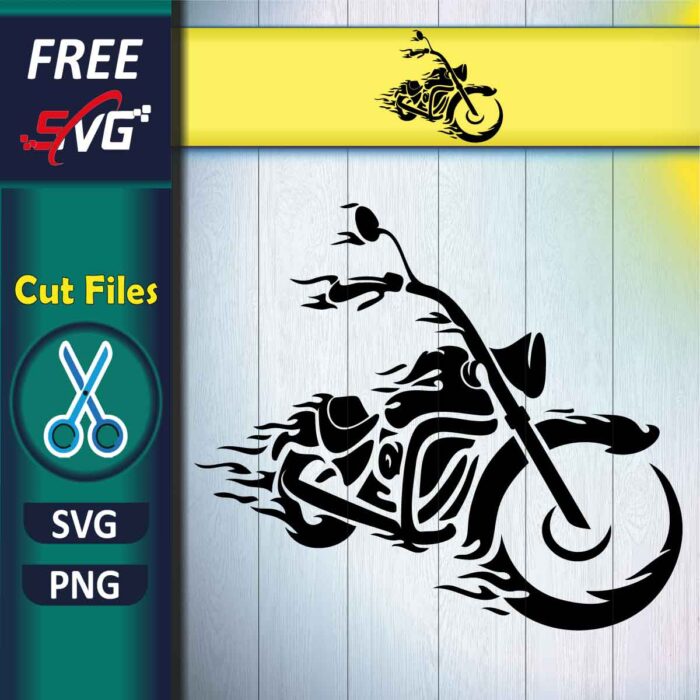 Motorcycle on Fire SVG Free
