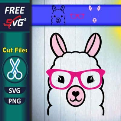 llama with glasses SVG Free