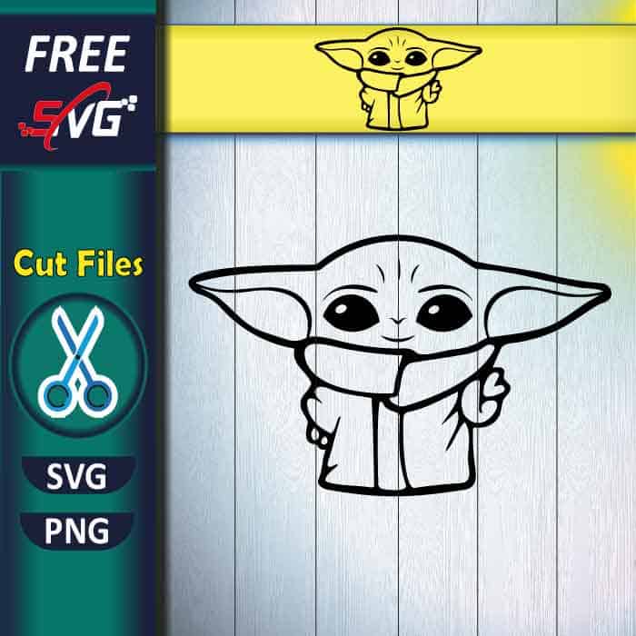 Baby yoda outline SVG Free