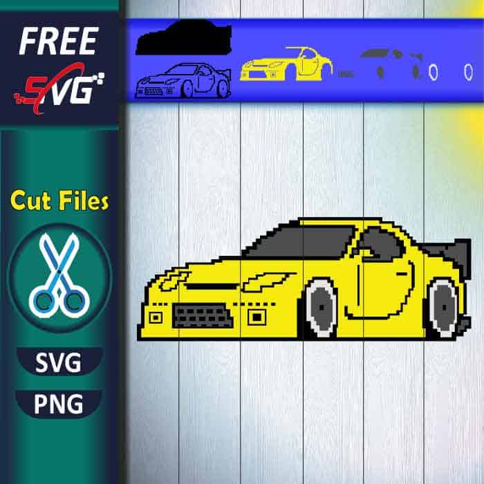 Pixel Car Racer SVG Free, Cricut Design