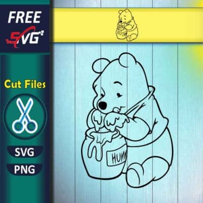 Winnie the Pooh outline SVG free | Disney SVG Free