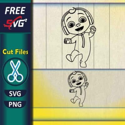 Cocomelon JJ outline SVG Free | Free SVG files