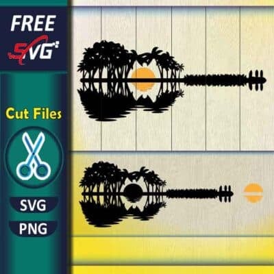 Guitar Sunset SVG Free for Cricut | Free SVG files