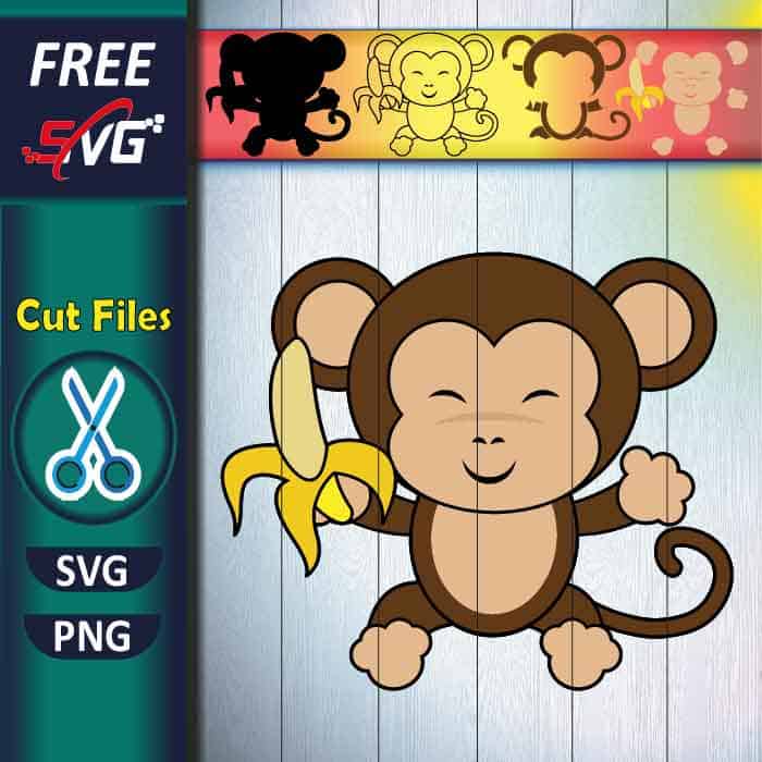 Cute Monkey SVG free