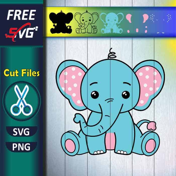 Cute elephant SVG free | nursery elephant SVG
