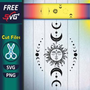 Sun and moon SVG Free, moon phase SVG free