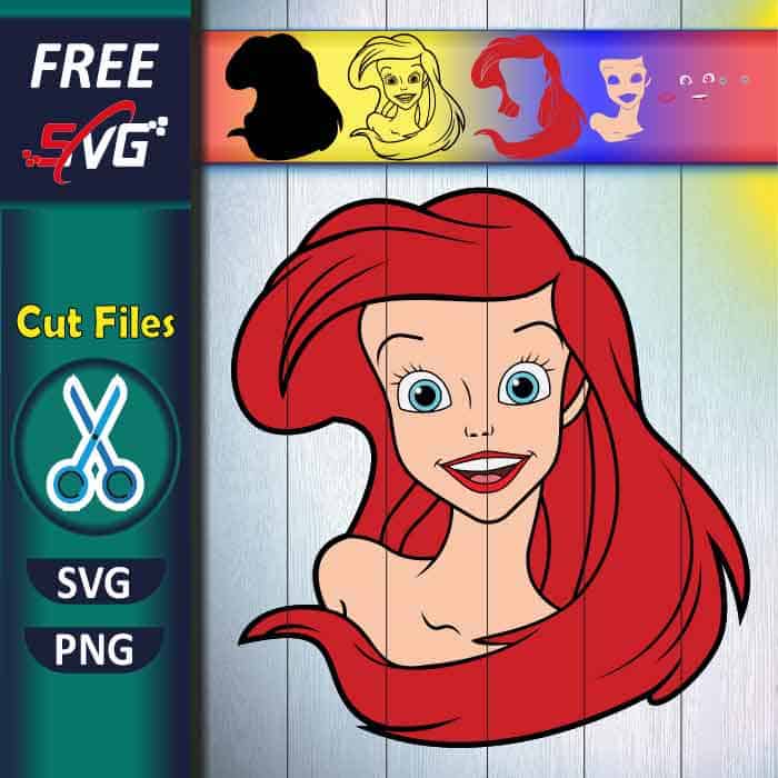 ariel little mermaid SVG free