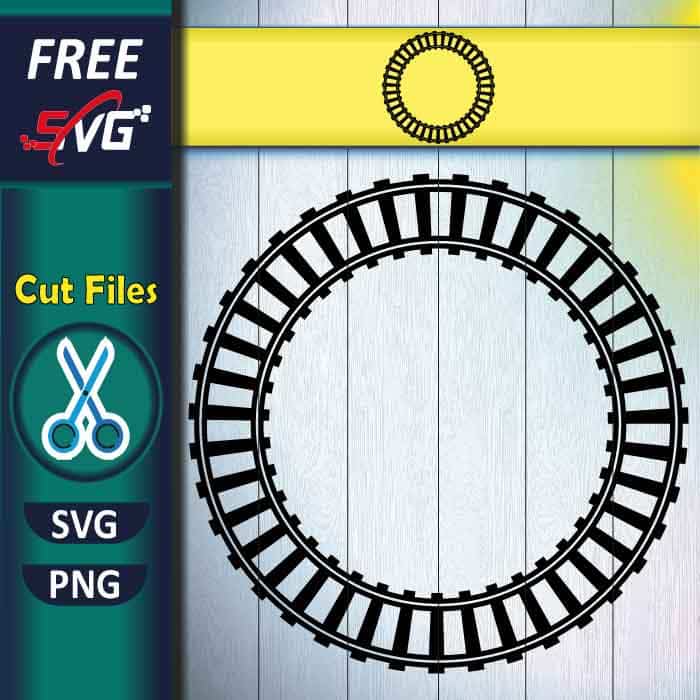 Circle Train Track SVG free, round frame SVG