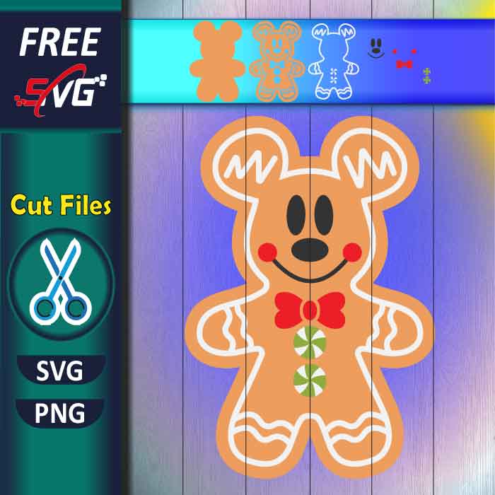 Mickey gingerbread cookie SVG Free, Disney Christmas SVG