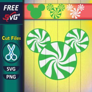 Mickey mouse peppermint candy SVG free, Disney Christmas SVG free