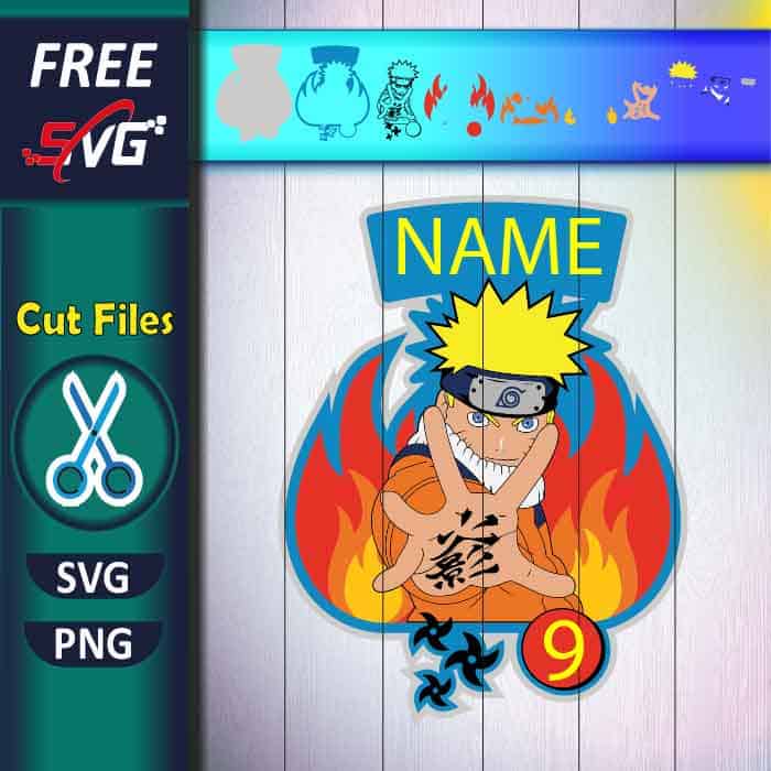 Naruto birthday cake topper SVG free, anime SVG for Cricut
