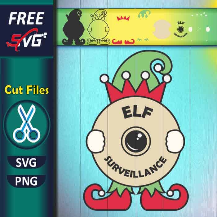 Santa Cam SVG free, Elf Surveillance Ornament SVG, svg cut cutting file